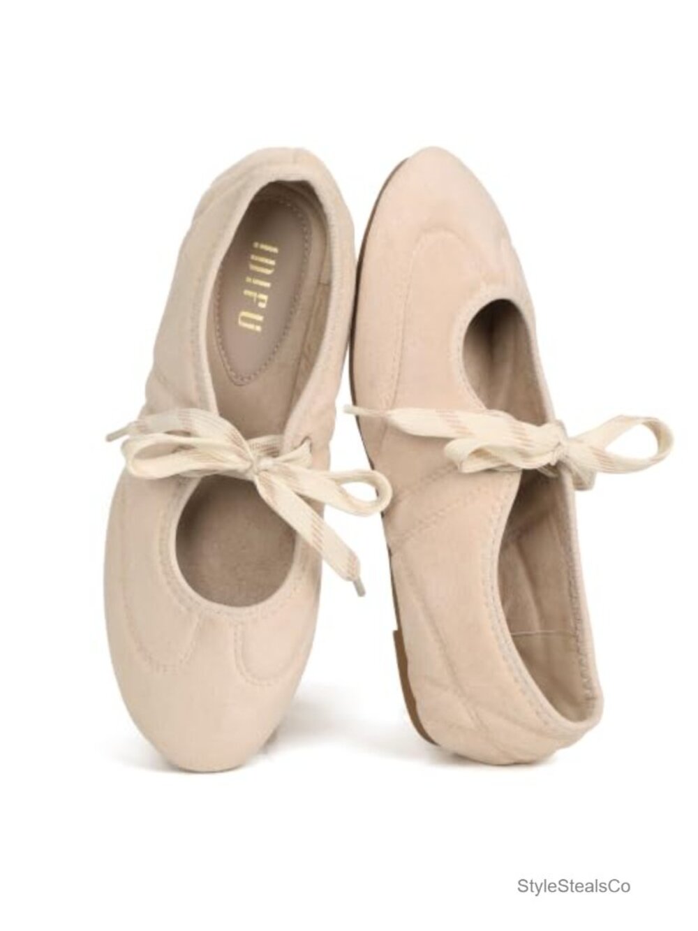 Mary Jane Ballet Flats Faux Suede Comfort Cushioned Women's Shoes